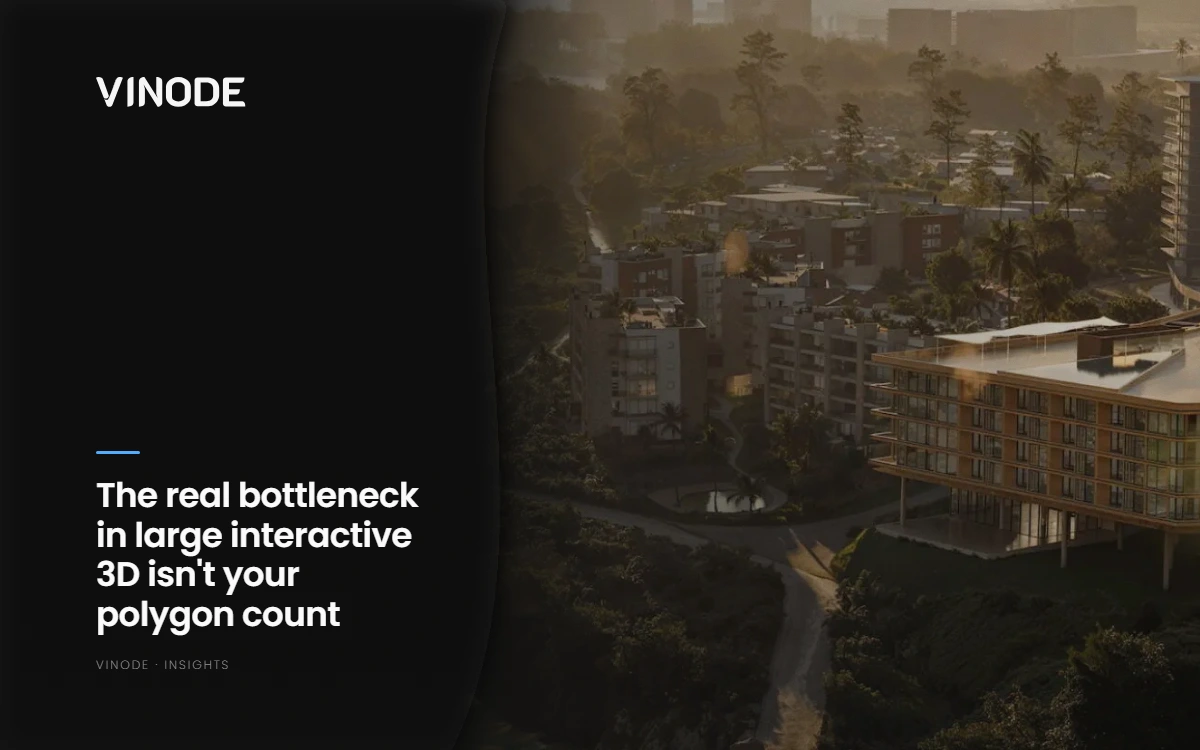 Aerial 3D render of a large residential development with palm trees and roads
