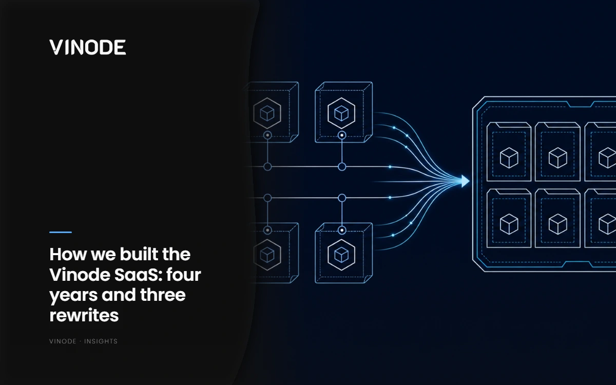 Glowing network nodes converge into a grid of outlined modules